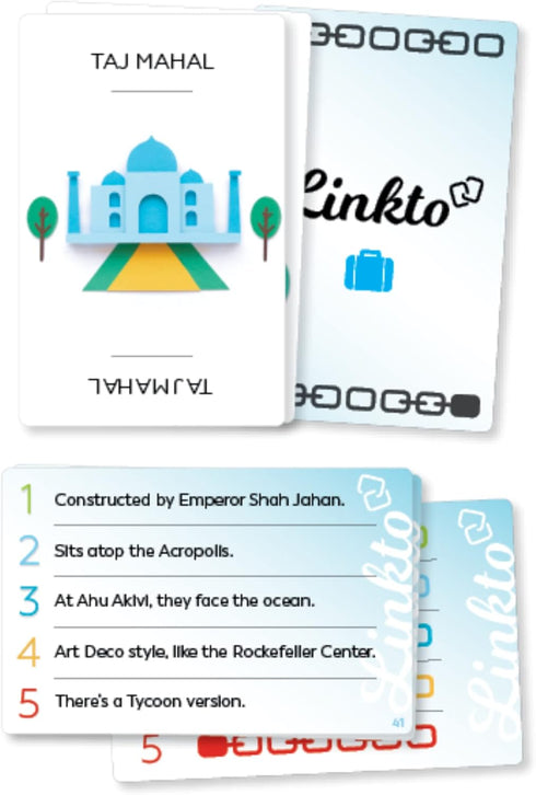 Linkto Travel Fun Trivia Games - Party Board Game for 1 to 10 Players, Perfect for Family, 30 Minutes of Fun