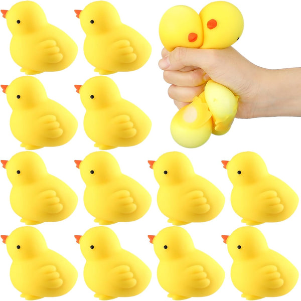 Meooeck 12 Pcs Chicken Stress Balls for Adult Mini Chick Fun Squeeze