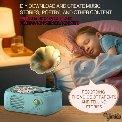 96 Cards Children Phonograph Early Education Machine, Music Box Storyteller with Pop Speakers