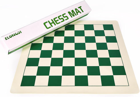 Roll Up Vinyl Chess Board Tournament 15.5" - Lightweight Non-Slip Portable Professional Club Chess Mat