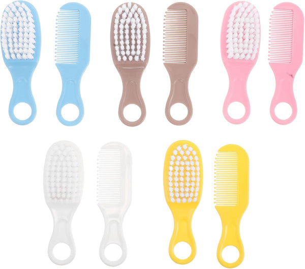 HEALSOPTHY Grooming Tool and Soft Scalp Comb Set for Newborns, Hairbrush with Cradle