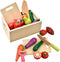 CARLORBO Wooden Play Food for Kids Kitchen - Toys Food Vegetables and Fruit