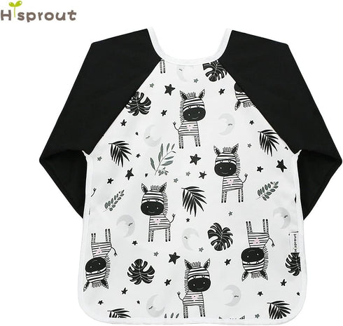 Infant Toddler Baby Waterproof Sleeved Bib - Bib with Sleeves & Pocket for 6-24 Months
