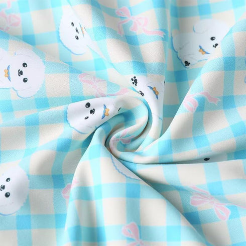 Landofgenie Diaper Cover for Adults Cute Puppy Printed Reusable Washable Elasticated Waistband Adult Diaper Cover Blue