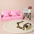 Minamzee 1:12 Dollhouse Leather Couch, Miniature Modern Double Sofa with Pillows, Dollhouse Luxury Couch Furniture