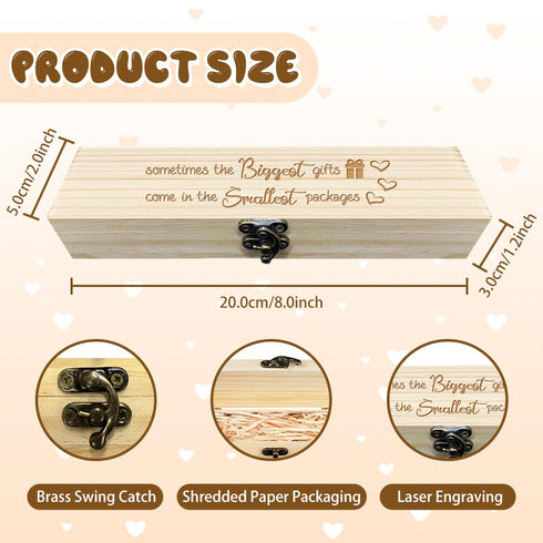 8x2x1.2inch CHGCRAFT Wooden Pregnancy Test Gifts Box Pregnancy Test Keepsake Box Laser Engraving Box Surprise