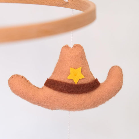 Cowboy-Themed Baby Crib Mobile - Western Nursery Decor for Boys