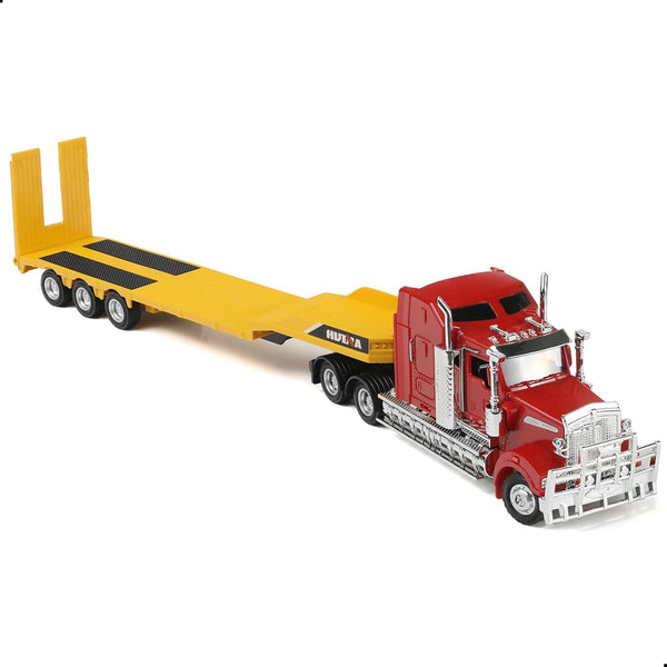1/50 Scale Semi Truck with Flatbed Trailer Toy for Boys, Metal Large