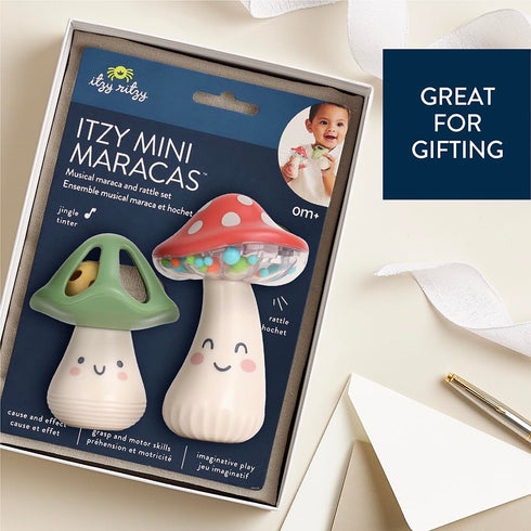 0 Itzy Ritzy Mini Maracas Musical Rattle Toy Sensory Baby Toy with Rattle Beads & Jingle Ball for Motor Skills