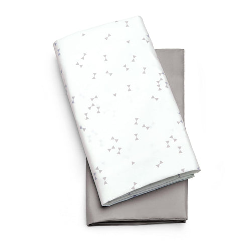 Chicco LullaGo Bassinet Sheets - 2-Pack Grey Triangle | Grey