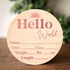 Hello World Newborn Announcement Sign - Custom Birth Stats Plaque for Photos