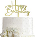 Happy Birthday Cake Topper - Mirror Gold Acrylic for Birthday Party Decorations