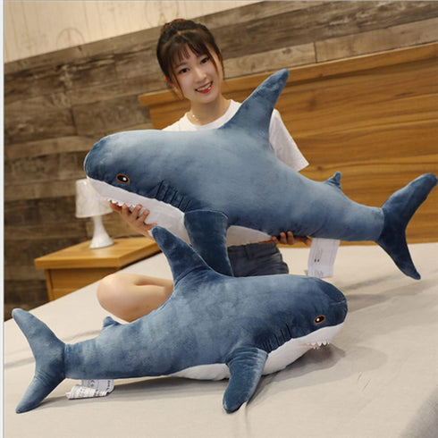 31 Inch Plush Shark Toy Pillow, Giant Super Soft Animal Toy for Kids Room Decoration