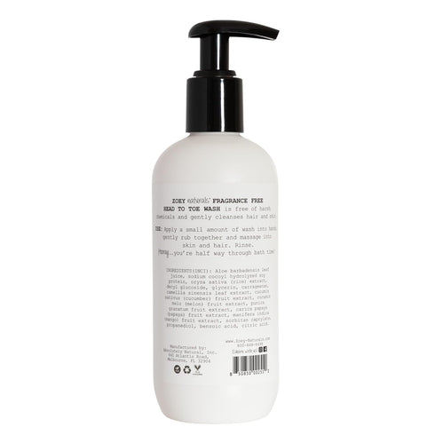 9.65 oz Absolutely Natural Zoey Naturals Fragrance-Free Head to Toe Baby & Toddler Wash Tear-Free Body Wash and Shampoo