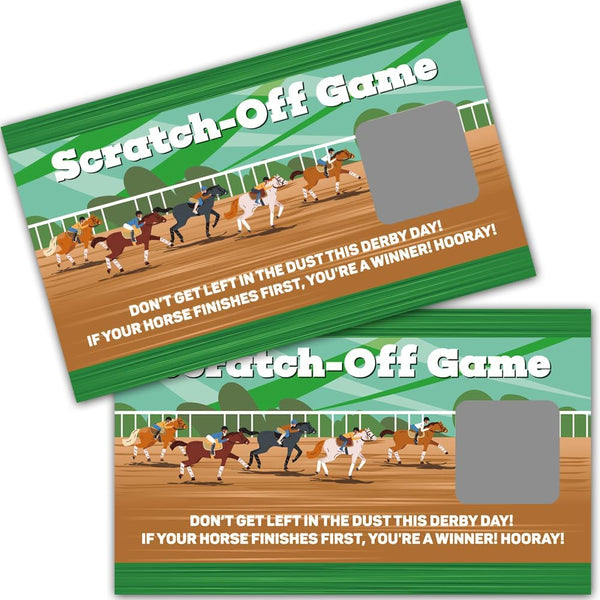50 Pack Adventure Theme Scratch Off Game | Horse Race Scratch Card for Baby Shower & Birthday Party