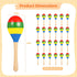 24 7.9 Inches PCS Maracas for Adults - Multi-Colored Wooden Maracas, Lightweight Design Noisemaker Musical Fun Party