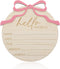 Nogeqi Hello World Newborn Sign Baby Name Announcement Sign Bow Birth Announcement Sign