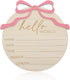 Nogeqi Hello World Newborn Sign Baby Name Announcement Sign Bow Birth Announcement Sign