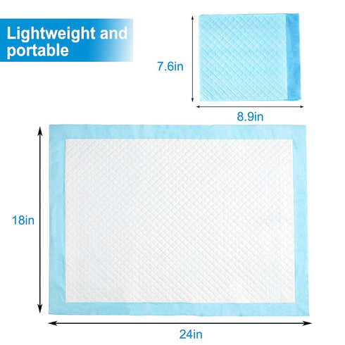 50 Pack 3-Layer 24x18 Clearworld Disposable Changing Pad, Waterproof Baby Disposable Underpads, Portable Diaper