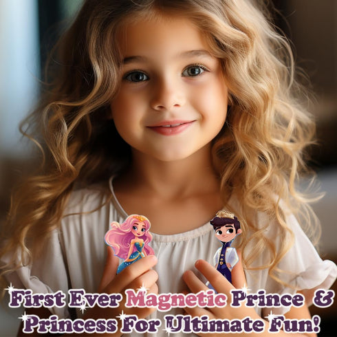 Frozen Magnetic Tiles for 3-8 Year Old Girls, Birthday Gifts, Princess Building Blocks Castle Set for Creative Play