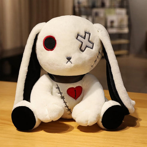 LVQING Rabbit Plush Doll, Crazy Rabbit Plush Toy, Halloween Scary Rabbit Stuffed Animal, White Color, Gift for Fans