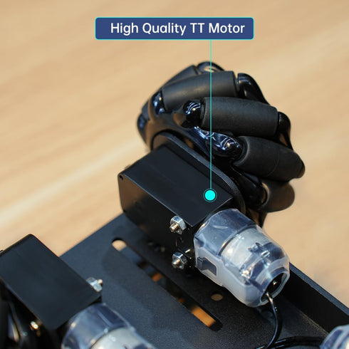 Mecanum Robot Chassis Car Kit - 360° Omnidirectional Wheel, Aluminum Alloy Frame, TT Motor, DIY Kit (Unassembled)