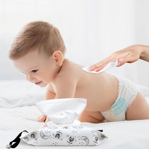 YAHUIPEIUS 2Pack Baby Wipes Dispenser Portable Baby Wipe Holder Refillable Wet Wipes Container Reusable Travel Wipes