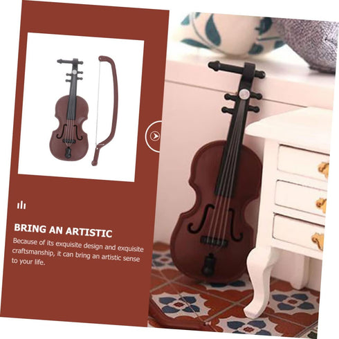 10 Sets Violin Ornaments Miniature Toys, Home Decorations and Musical Instrument Desk Topper