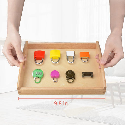 Montessori Lock and Key Toy Set for Toddlers, Wooden Learning Activities for 3+ Year Old Kids