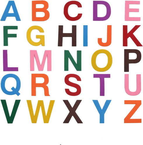 6.5cm Felt Letter Stickers, 52 Pieces Self-Adhesive Foam Alphabet Stickers A-Z, 8 Assorted Colors