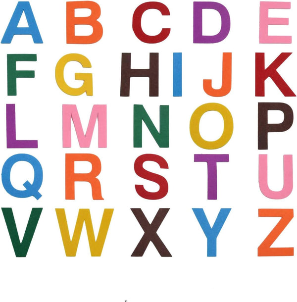 6.5cm Felt Letter Stickers, 52 Pieces Self-Adhesive Foam Alphabet Stickers A-Z, 8 Assorted Colors