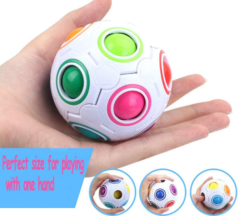 TANCH Magic Rainbow Ball Puzzle Cube | Fidget Stress Relief Ball | Brain Teasers Games Toys for Kids Adults (12 Holes)