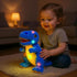 12" Cuteoy Light-up Singing Plush Blue Dinosaur LED Musical Stuffed Animal T-Rex Adjustable Volume Lullaby Plushies