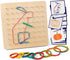 Coogam Wooden Geoboard, 8x8 Graphical Educational Toy with 30Pcs Pattern Cards and Latex Bands for Kids