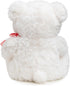 HollyHOME I Love You Teddy Bear - Soft Plush Toy with Heart, 12 inches White, Christmas Valentine's Day Gift