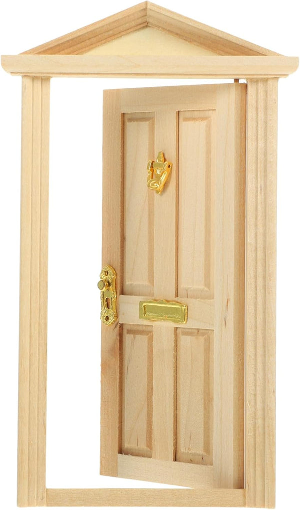 Wooden Dollhouse Door, Mini Wooden Door 1:12 Scale for Dolls DIY Dollhouse Furniture Accessories