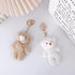 Brown Bear Pink Heart Plush Stuffed Keychain for Backpack - Soft Cotton Key Chain for DIY Crafts, Car Accessories