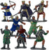ArtCreativity Knight Action Figures for Kids - Set of 16 Free-Standing Knight Figurines, Medieval Party Decorations &