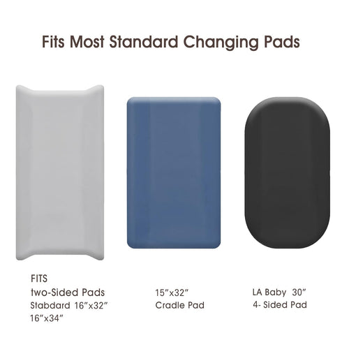 david's Kids 3 Pack Changing Pad Cover Set, Ultra Soft Cozy Microfiber Sheets for Baby Girls, Black & Grey & Navy Blue