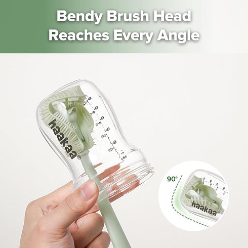 5-in-1 Set 360 Haakaa Cleaning Brush Baby Bottle Brush & Bottle Brush Cleaner, Multi-Purpose Comprehensive Cleaning