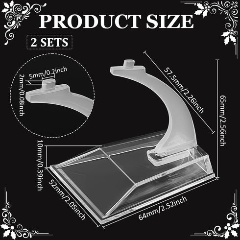 2 5.5~6.3inch 2.0x2.5x2.6inches FINGERINSPIRE PCS Model Plane Display Stand for Displaying for Airplane Models, Clear