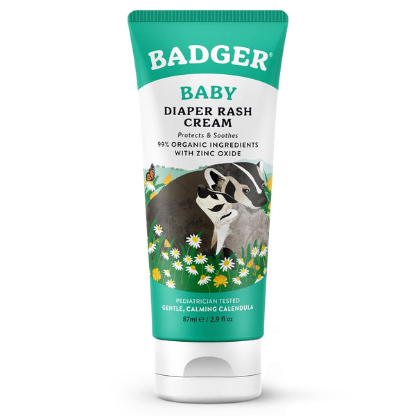 Badger Baby Diaper Rash Cream, Zinc Oxide Diaper Cream for Babies, Natural