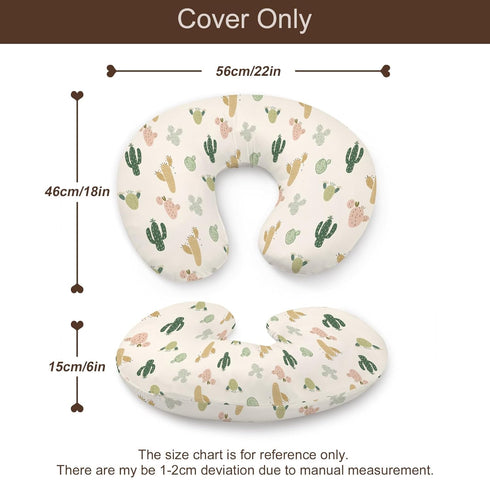 KuphiL10C Western Cactus Pattern Nursing Pillow Cover, Unisex Removable Breastfeeding Pillowcase Slipcover for Baby