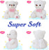 BSTAOFY Light up Mother's Day White Teddy Bear, 8" LED Stuffed Animal Soft Nightlight Glow Bear