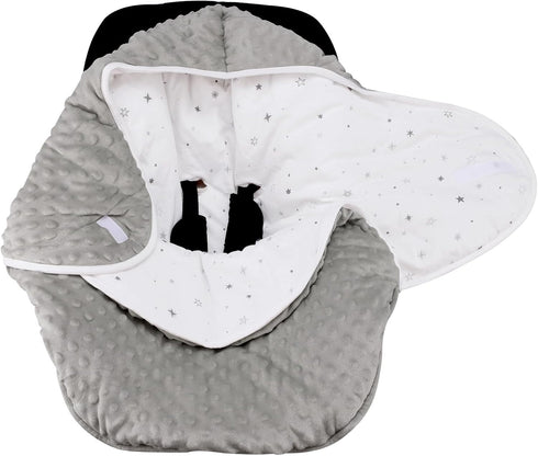 Bebamour Winter Car Seat Cover & Baby Swaddle Blanket for Newborns