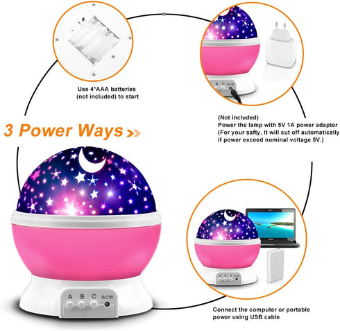 1-4-6-14 MOKOQI Star Projector Night Lights for Kids - Fun Gifts for Year Old Girls Night Light Projector Rotating Star