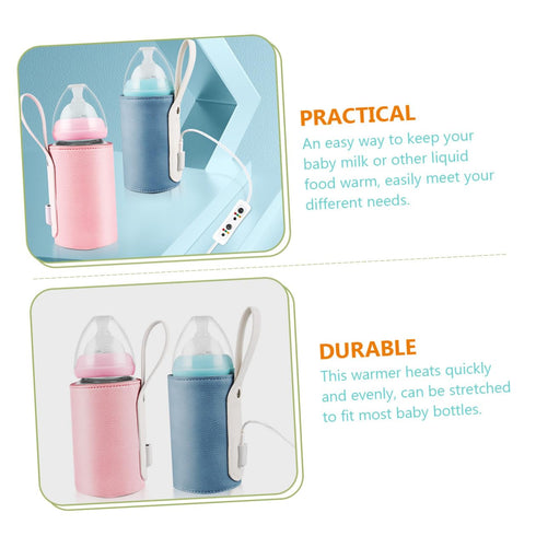 MAJORMENCH Portable USB Milk Bottle Warmer Sleeve with Intelligent Temperature Control and Timer Thermally Insulated