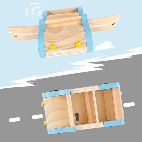 Playset,Kids 3 PairPear Wooden Family Car for Dolls,Wooden Toys Dollhouese Furniture Accessories Pretend Preschool Play
