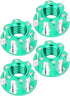 VGEBY 4pcs RC Hex Nuts, M4 Carving Hexagonal Nuts Aluminum Alloy for D3 D4 1/10 RC Car (Green)