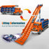 Hot Carrier Transport Truck Toys - 7-in-1 Big Storage Truck with Dual-Racing Track, 6 Die-Cast Cars, Gift for Kids